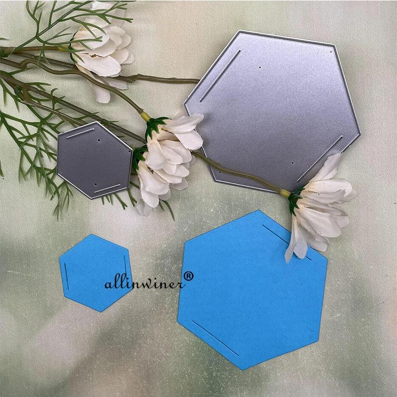 Ribbon Hexagon Label Metal Cutting Dies Stencils For DIY Scrapbooking Decorative Embossing Handcraft Die Cutting Template