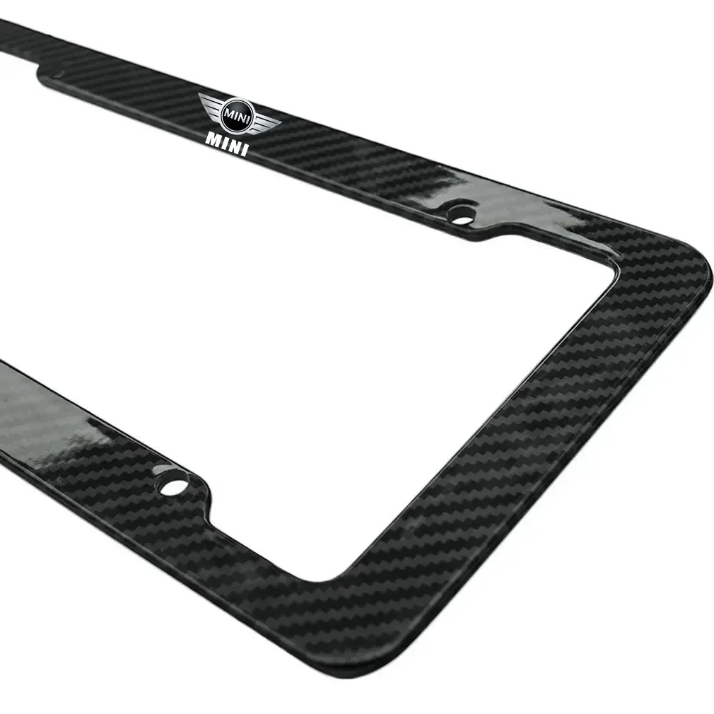 

New universal stainless steel carbon fiber license plate frame For Mini Cooper R50 R52 R53 R55 R56 R60 R61 F54 F55 F56 F60