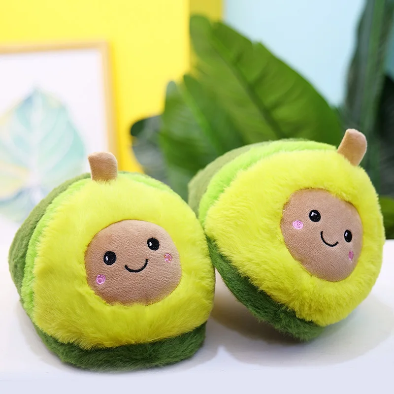 Women indoor Slippers Cartoon Avocado Slippers Lovers Warm Woman Slippers Avocado Plush Shoes Home House Slippers Children