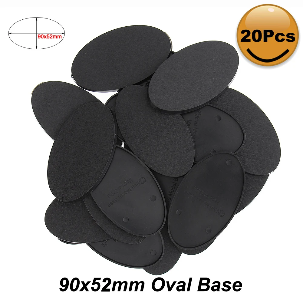 Evemodel Base Plastique Rectangulaire Pour Figurines Et Miniatures - Lot De 6 Socles 50 X 75 Mm Pour Wargames, Jeux De Guerre Et Décoration De Table - Nouveau Monde, 15+