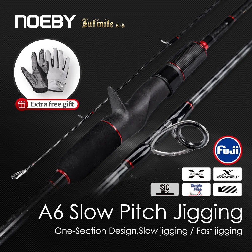 

NOEBY-Inifite A6 Fast Jigging Fishing Rod, Spinning Casting Rod, FUJI SIC Guide for Sea Fishing, 1.91m, 1.96m, 1 Section, ML, M,