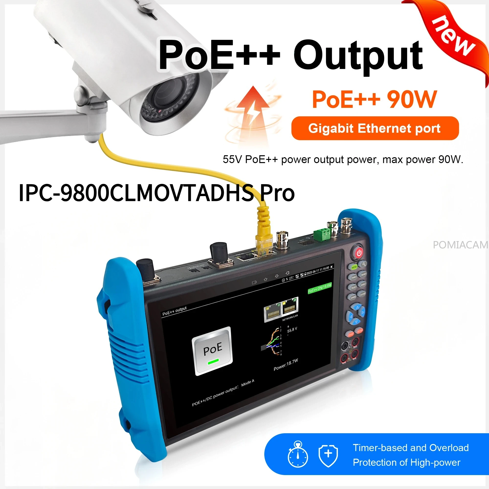 8K Upgraded IPC-9800CLMOVTADHS Pro CCTV IPC Tester 8MP H.265 AHD CVI TVI SDI Camera Tester Wifi PTZ Cable Tester HDMI PoE