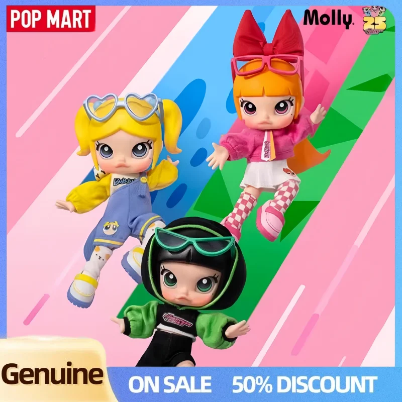 Echte Pop Mart Molly Powerpuff Girls Serie Bjd Blind Box Actionfigur Puppe Handgemacht Mystery Box Überraschungsgeschenk Weihnachtsgeschenke