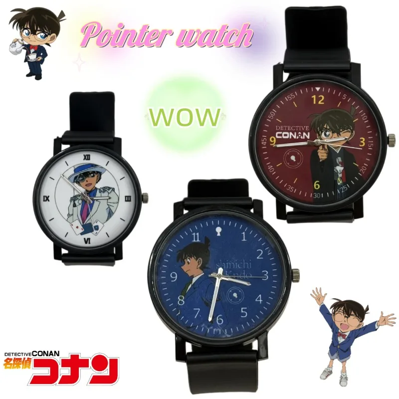 wholesale New Detective Conan Watch, Kudou Shinichi, Haibara Ai, Mouri Ran, Kaito Kid Cute Cartoon Pointer Fashion Wristwatch