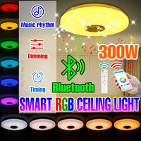 LED Ceiling Lamp RGB Smart Light APP Remote Control Bluetooth Speaker Music LED Light Bulb For Living Room Decorative Chandelier