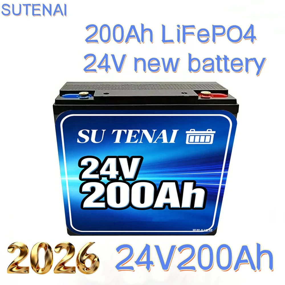 200Ah LiFePO4 24V Lithium Battery 100Ah 150Ah 200Ah LiFePO4 Battery 24V Support BMS 8000+ Cycles Times For Solar Boat No Tax