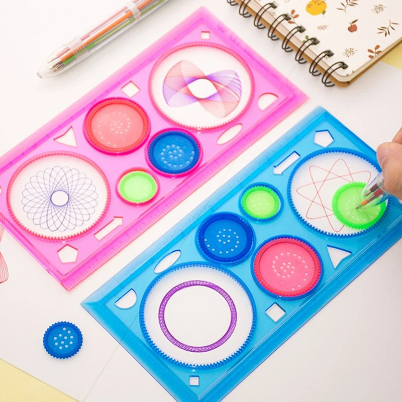 

1Pcs Geometric Ruler For Students Math Drawing Drawing Tools Learning to Paint Children Puzzle Toys Spirograph Art Tool