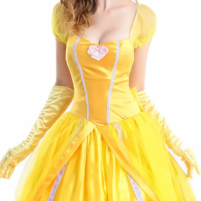 Belle Costume Adult Women Halloween Costume Cos Belle Princess Dress Adult Belle Masquerade Costume