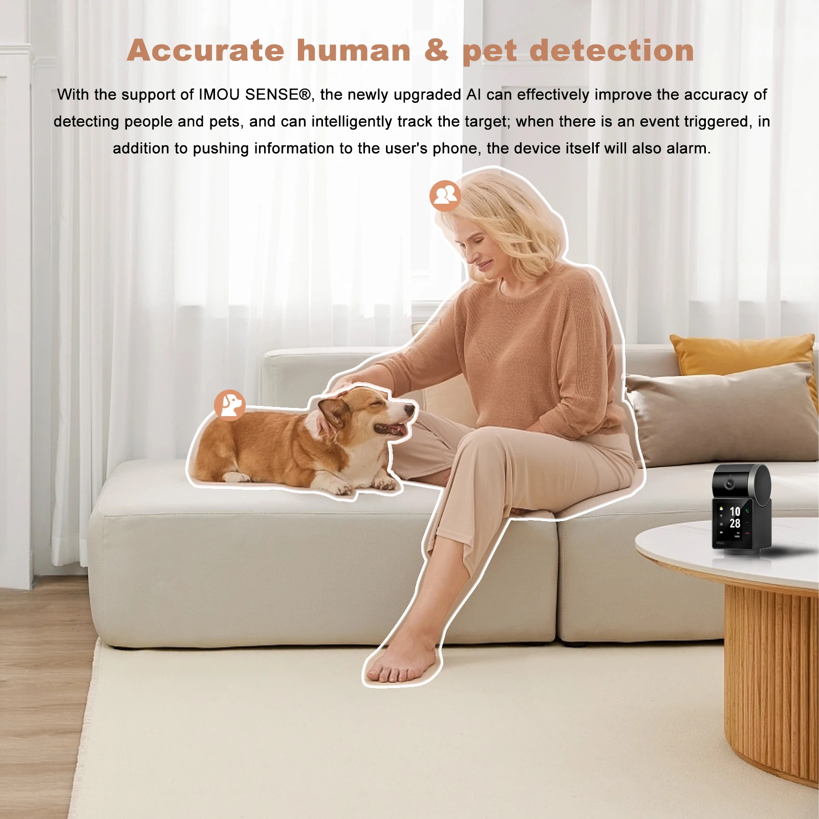 IMOU PT Camera Rex VT 5MP 3K Two-way Video Talks 2.4inch WIFI Security Screen Video Human Pet detection Indoor 360° Camera