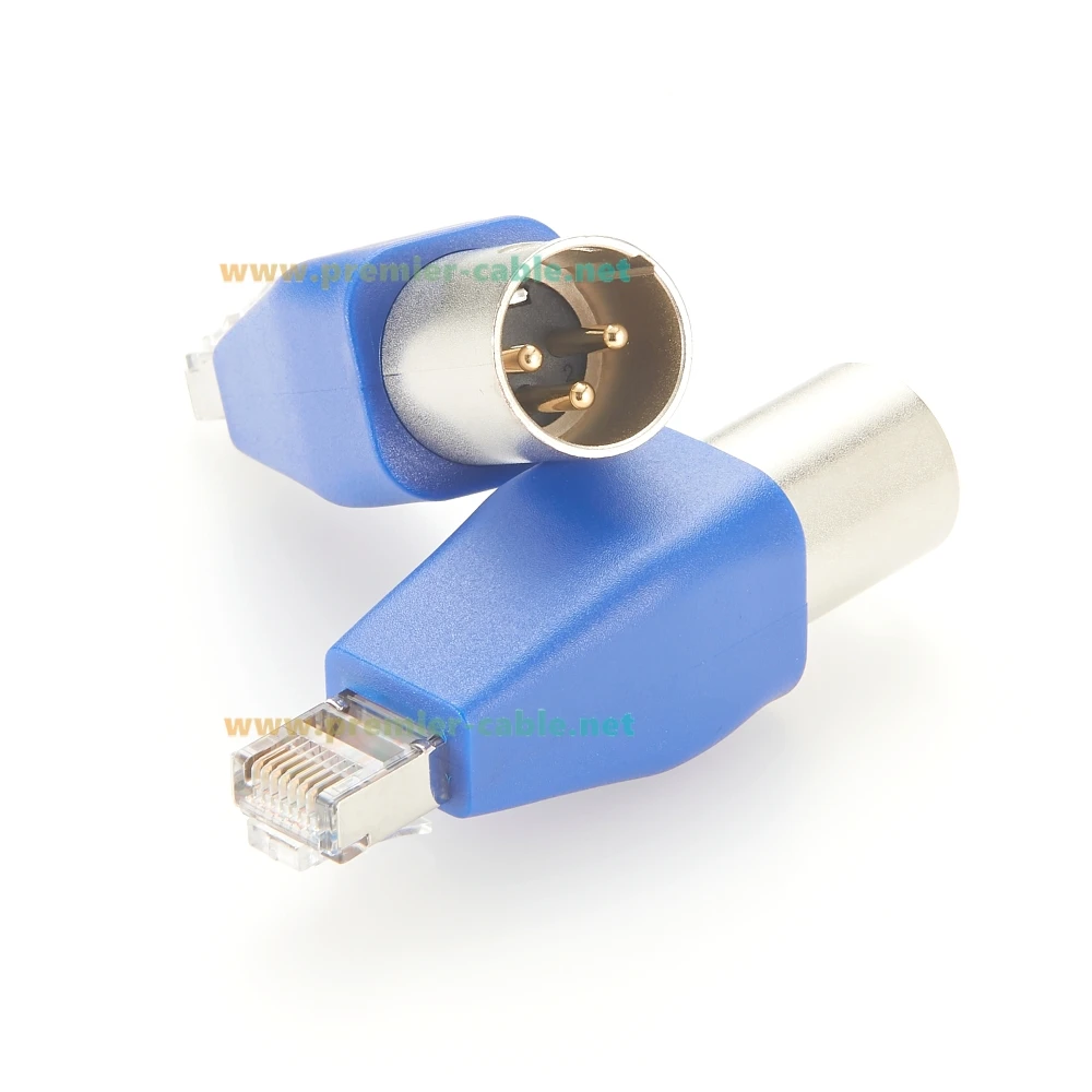 3Pin XLR to RJ45 Adapter CAT5e Ethernet Male to XLR DMX512 Male Shielded Connector for DMX-CON Stage Recording Studio Amplifiers