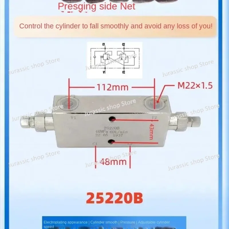 

Hydraulic Bidirectional Balance Valve 25160 25220 25330 AF BF Engineering Crane Hydraulic Lock Cylinder Check Valve