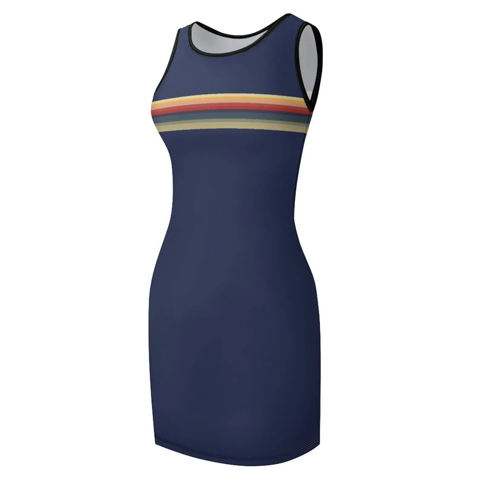 Het blauwe T-shirt van Doctor Whittaker mouwloze zonnejurk Dames zomerjurken kleding dames zomer 2025, avondjurken dames