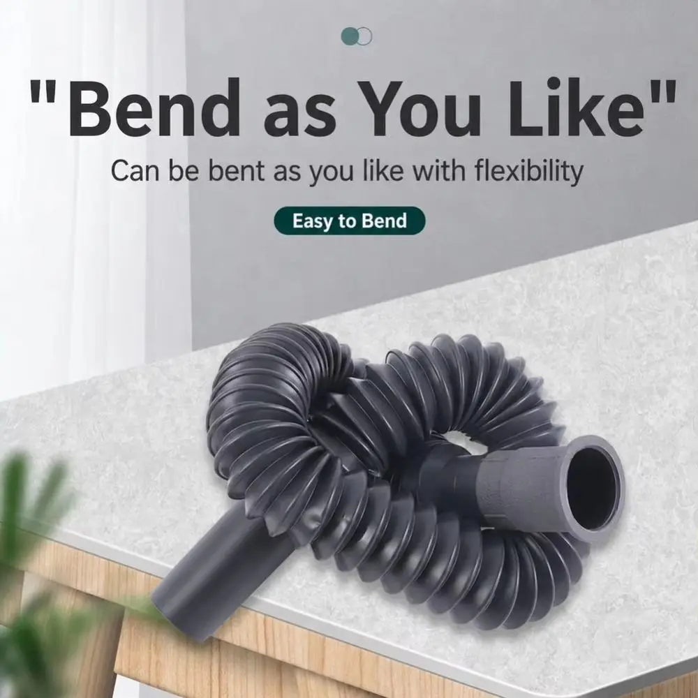 Flexible Silicone Sink Drain Hose Anti Odor Soft Silicone Sink Drain Accessory Bendable Easy Install Drain Tube Wash Basin