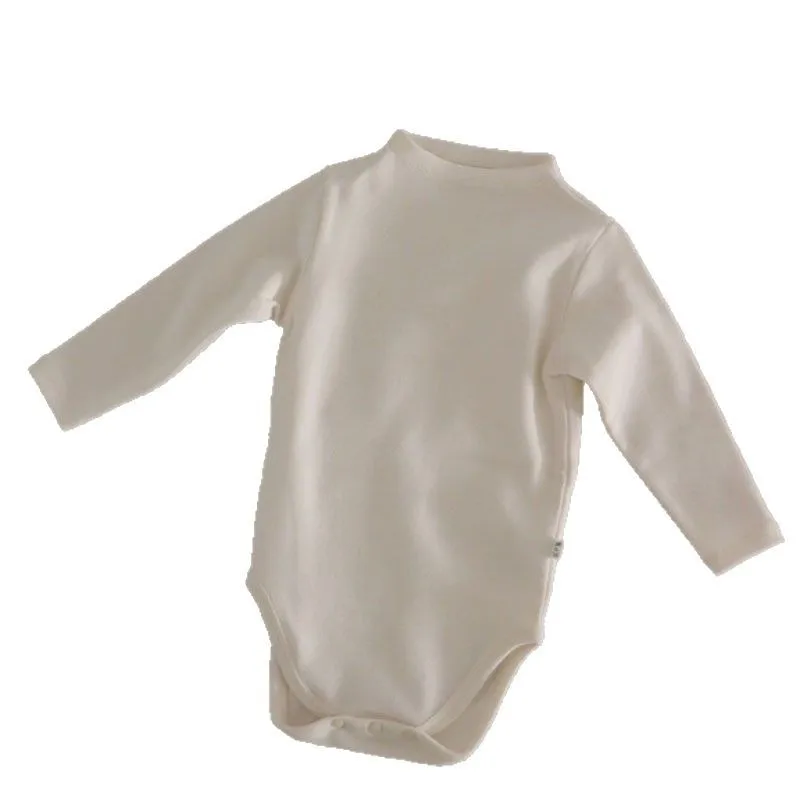 الوليد 3 إلى 24 متر الصلبة الكورية القطن رومبير الطفل Ins نصف عالية الرقبة منامة نيسيي شتاء دافئ للجنسين الرضع لينة داخلية 2026