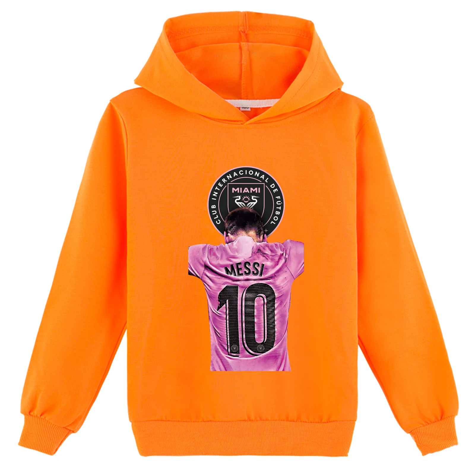Little Boy Girl Mes-si Cómodas camisetas de manga larga, sudadera novedosa de otoño para niños, sudaderas con capucha de moda en 2 a 14 años