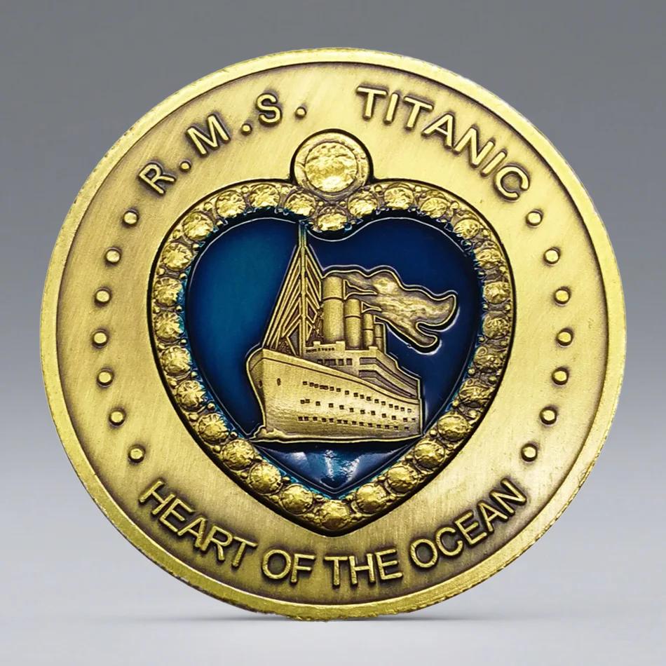 RMS Titanic Bronze Plated Collection Coin Ocean Heart Collection Coin Small Gift