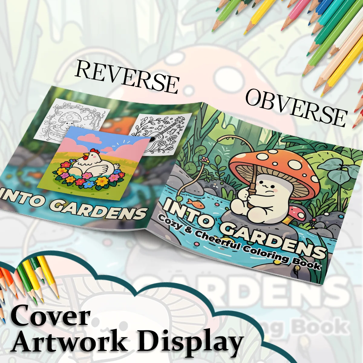 Relaxing Garden Coloring Book for Adults: Simple Mushroom Patterns & Garden Life - Creative Coloring Experience