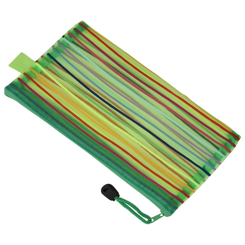 A6 Zipper Mesh Pouch, Colorful Pencil Pen Bag Document Bag Storage Pouch For Travel Makeup, Offices Supplies(28 Pieces)