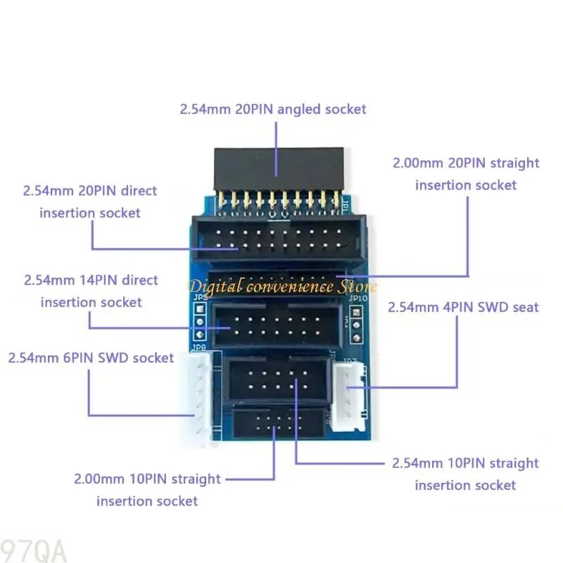 97qa tablero adaptación depuración confiable para JTAG V 8 V 9 Microcontrolador con 7 cables conexión y mejora
