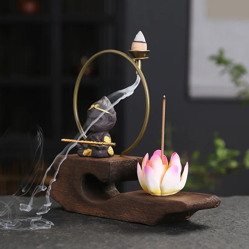 Wooden Iron Ring Home Decor Small Ornament Dual-use Incense Holder Sandalwood Agarwood Aromatherapy Burner
