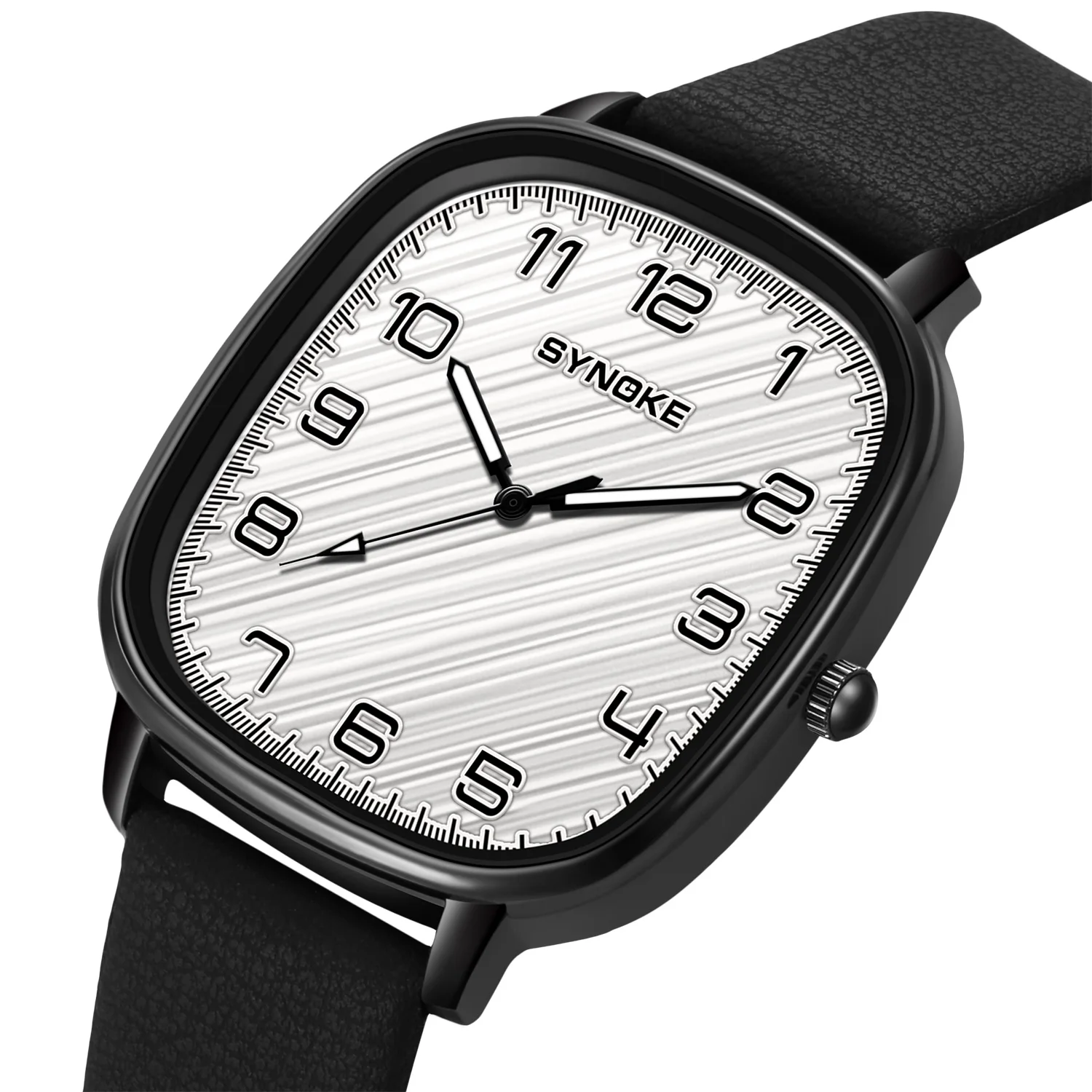 Watch For Men SYNOKE Top Brand Alloy Case With Leather Strap Suitable For Middle-aged And Elderly People