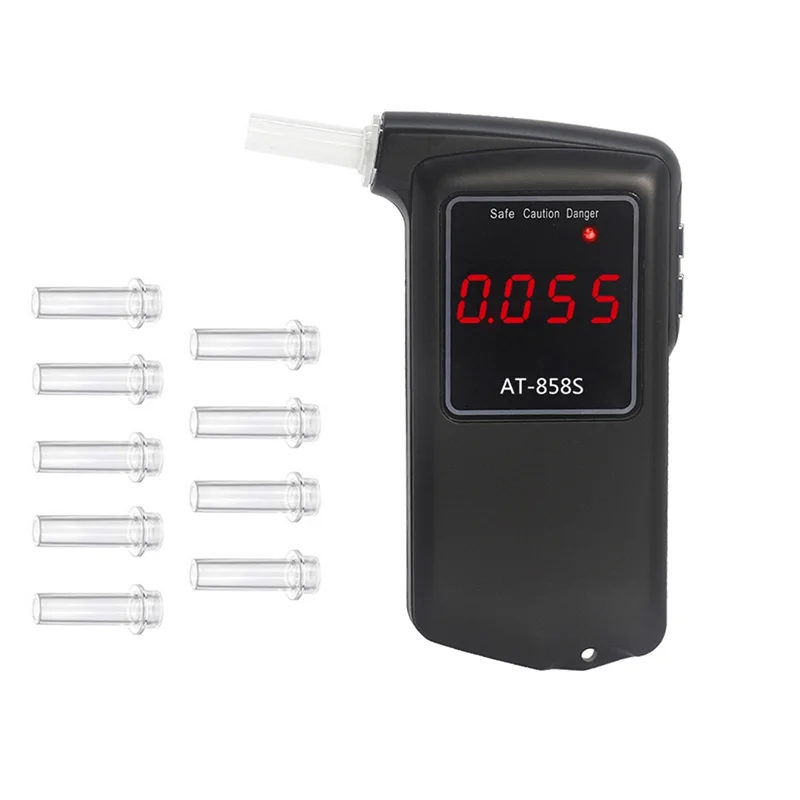 

A93E-Breathalyzer Portable Digital Breath Alcohol Tester Alcohol Tester Meter With 10Pcs Mouthpieces Alcohol Tester