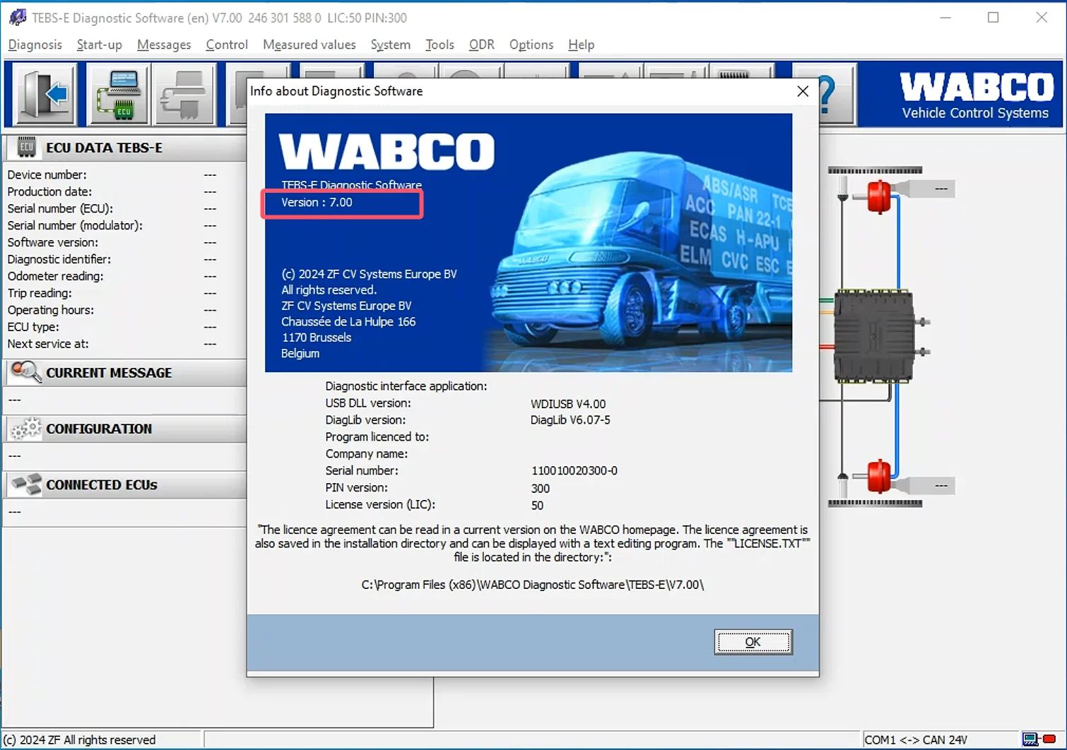 For Wabco Diagnostic TEBS-E v7.0+Activator unlock