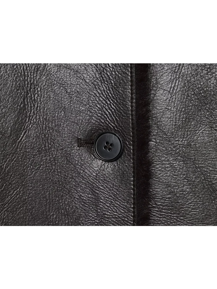 TFMLN Frauen Reversible Leder Jacken Mode Winter 2025, Kunstpelz PU Doppelseitiger Kurzmantel Weibliche Neue Warme Outer