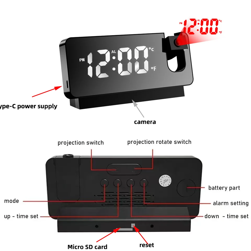 WiFi Uhr Kamera 1080P High-Definition mit Bewegungserkennung Unterstützung Router 2.4GHz WIFI Indoor Heimnetzwerk Überwachung Videokamera Nanny Zeit Display Cam