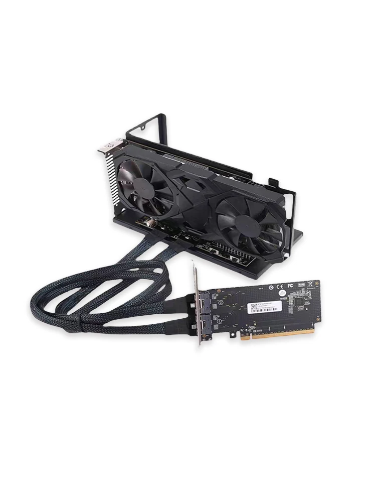 Zewnętrzna karta rozszerzająca PCIe 4.0 X16 do SlimSAS 8654, adapter o zniżonej wysokości, kabel karty 8654 do 16x, płyta bazowa, backplane. — zdjęcie produktu 7