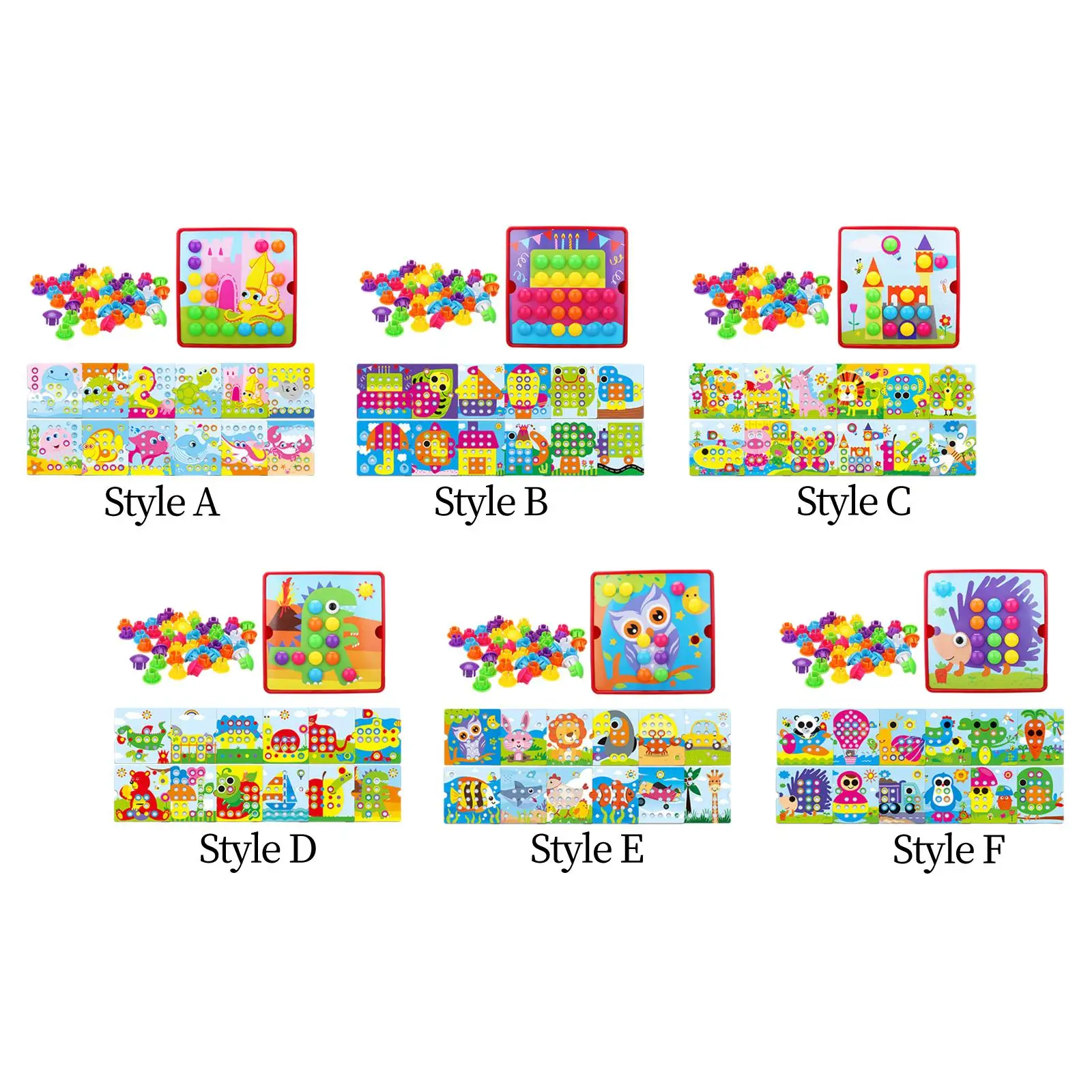 โมเสก Pegboard การเรียนรู้ของเล่นเพื่อการศึกษากิจกรรมหัตถกรรมการจับคู่สี