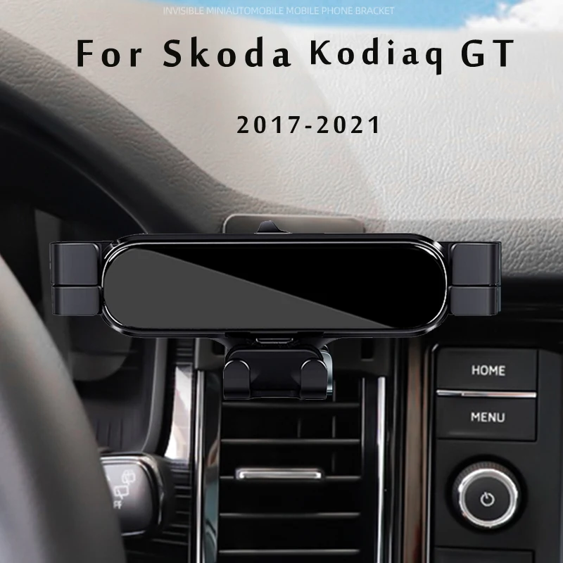 

LHD Car Phone Holder For Skoda Kodiaq GT 2021 2020 Car Styling Bracket GPS Stand Rotatable Support Mobile Accessories