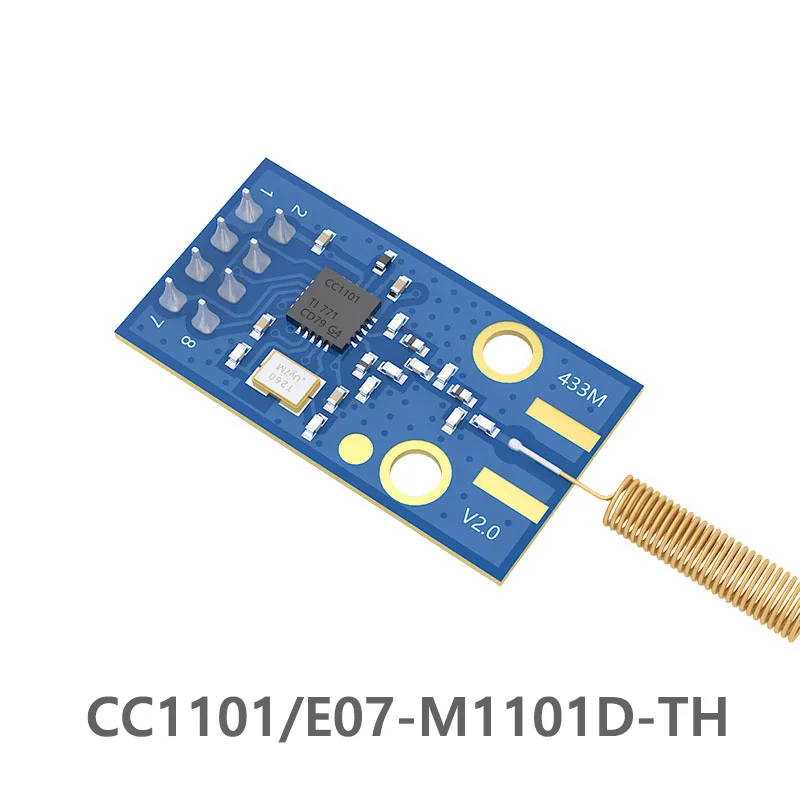 CC1101 10mW 433MHz 500m SPI SMD wireless rf transmitter and receiver module ebyte E07-M1101D-TH RFID with spring antenna