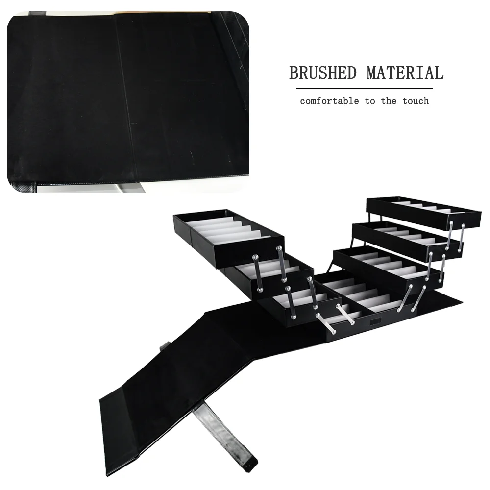 Fully Expanded Layered Leather Glasses Display Case Upscale Multifunctional Sunglasses Storage Carrying Case AS048