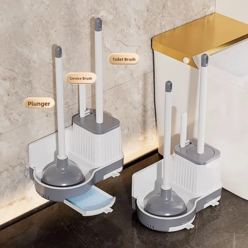 

Batoom Toilet Bru Set of 3 Wall Mounted Home Use Drain Unbloer Pipe Cleaner Set Plastic Material Cleaning Tool Kit