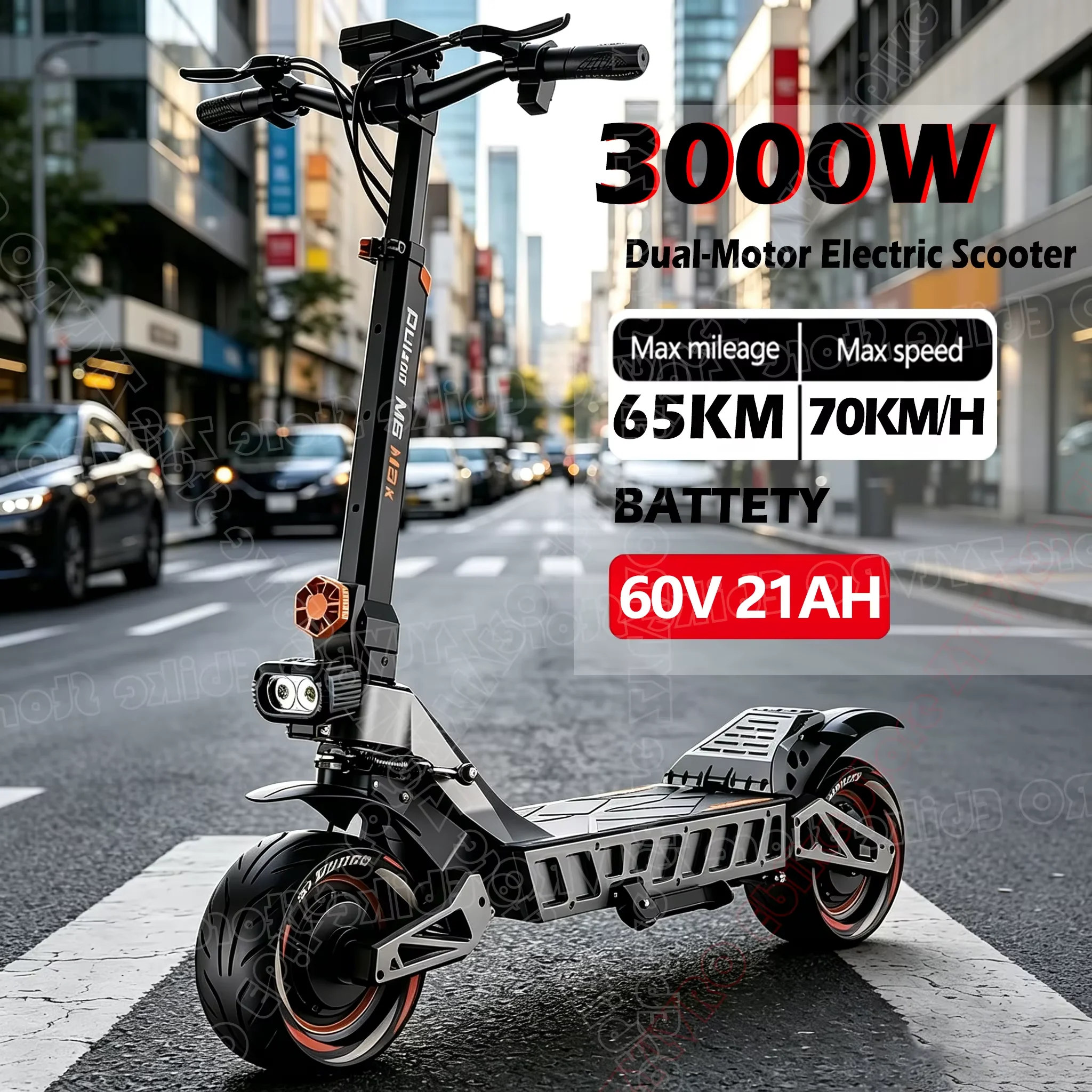 Meter Ruitoo M6 MAX Dual-Motor Dual-Power faltbarer Elektroroller mit Scheibenbremsen vorne und hinten, 3000 60V 20.8Ah 72 KM/H All-Terrain, aus der EU.