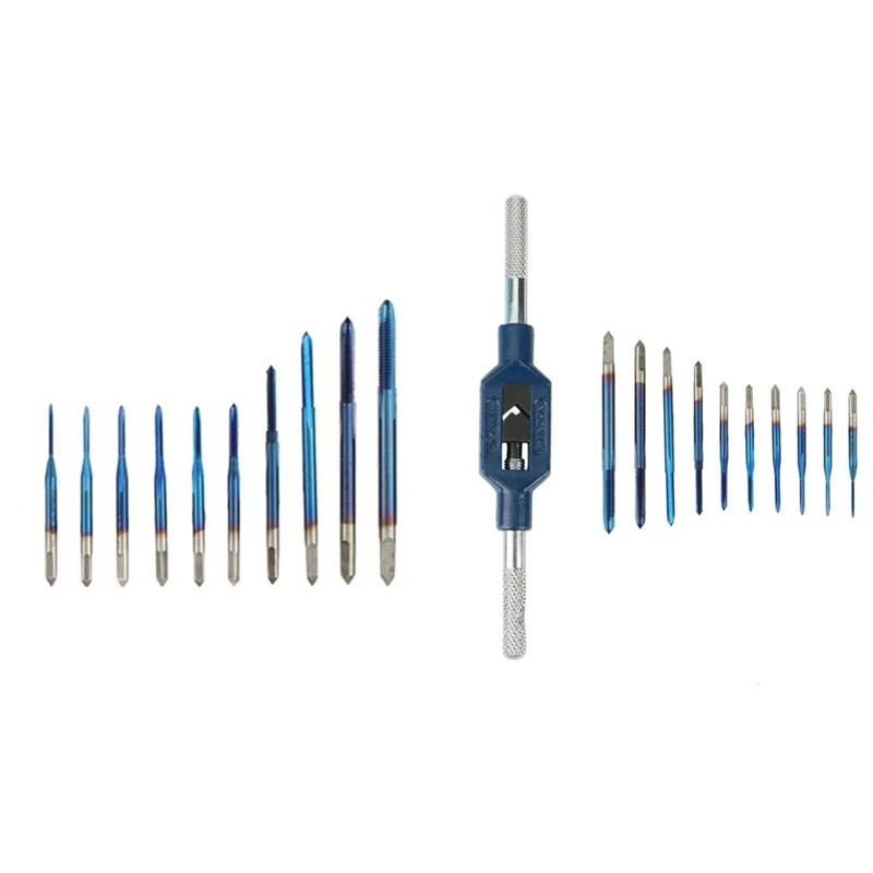 

Hot 10Pcs M1-M3.5 Thread Taps Machine Tap Wrench Set For Metal Working Screw Tap Drill Bit
