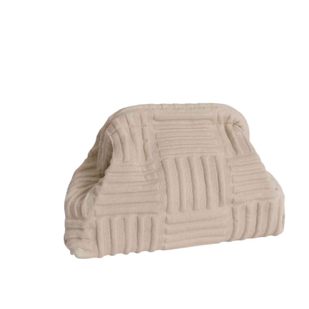 Luxury Travel Clutch Bag Large Capacity Knitted Striped Fabric Evening Bag Eye-catching Stylish Portable Toiletry Bag Gym