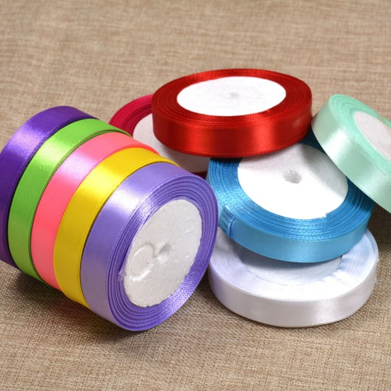 22 Meter/Rolle 15mm Einseitiges Seidensatinband DIY Handgemachte Bastelarbeiten Kleidungszubehör Geburtstag Hochzeit Party Geschenkverpackung
