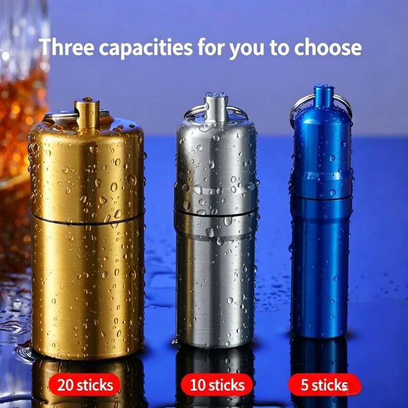Aluminum Alloy Cigarette Box Portable Metal Storage Case 5/10/20 Cigarette Capacity Smoking Accessories image 6