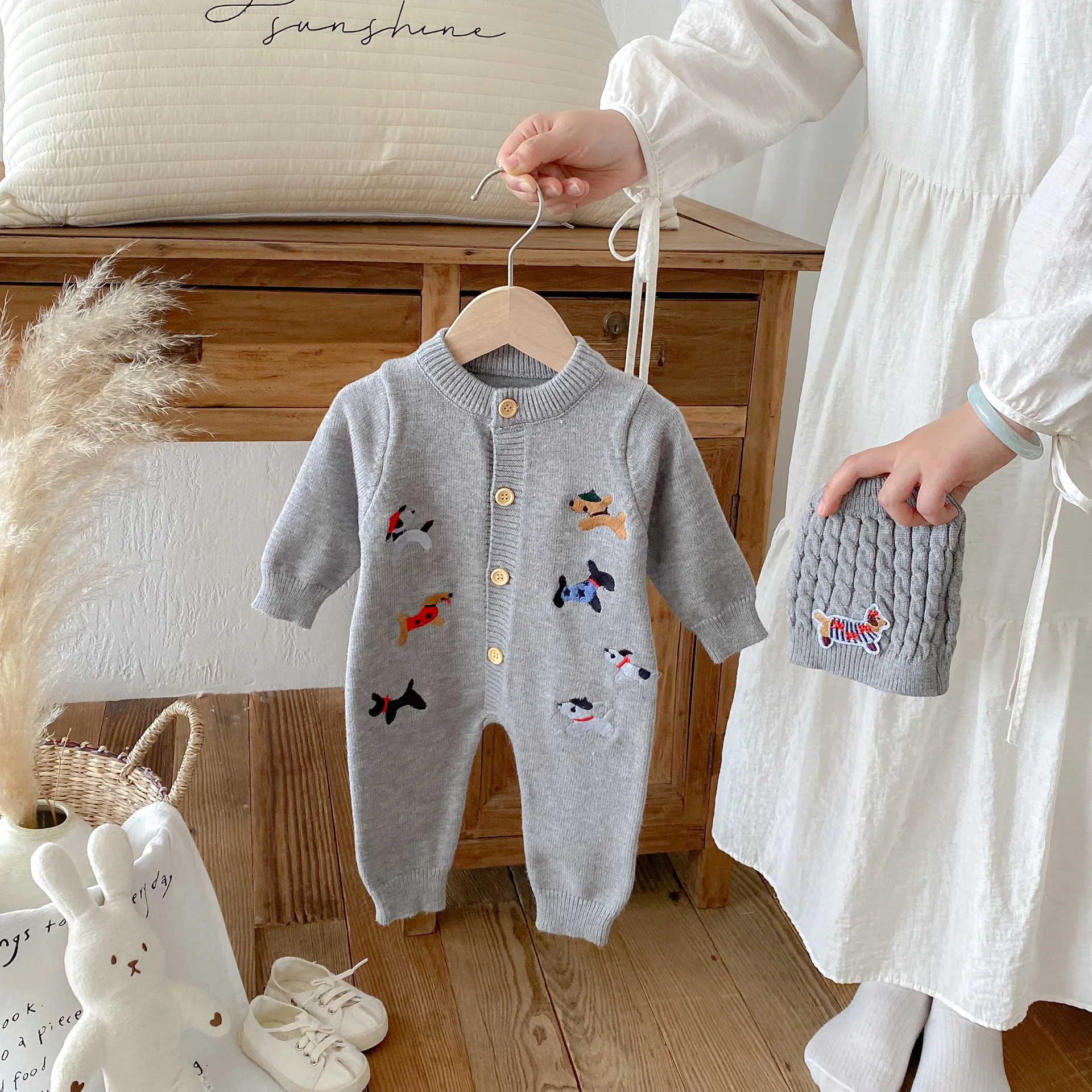 Baby Knitted Jumpsuit Spring Autumn Hot Fashion Baby Boy's Knitted One Piece Clothes Super Cute Knitting Climbing Clothes