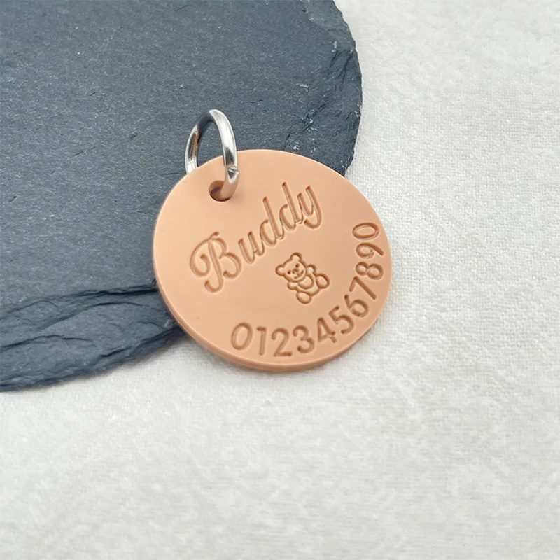 New Customized Silicone Pet Anti-lost ID Tag Cat Dog Tag Engraved Name Phone Number Custom Pendant Puppy Collars Accessories