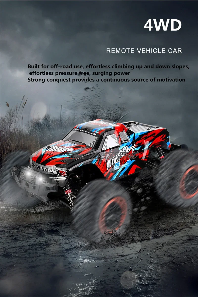 

4 Wheel Independent Suspension 1:12 70KM/H Remote Control Truck 2.4G Metal Transmission All Terrain Off-Road 4WD RC Car Gifts