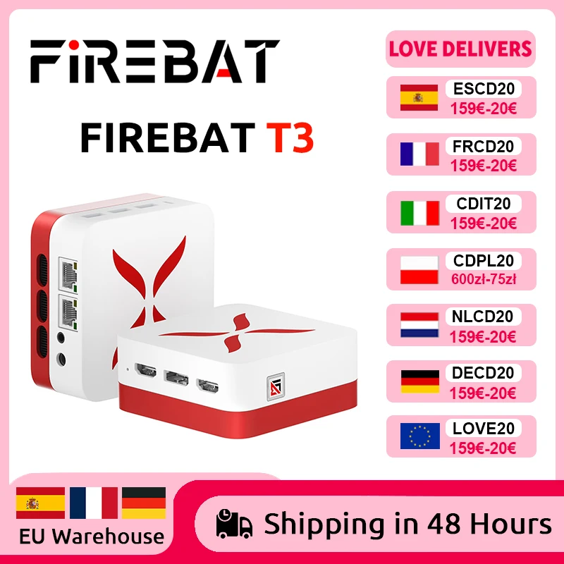 FIREBAT T3 NEUER MINI-PC Intel N150 12 GB DDR5 RAM 512 GB SSD Windows 11 tragbarer Desktop-MINI-PC-Computer
