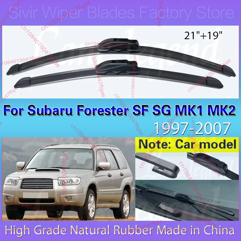 

For Subaru Forester SF SG MK1 MK2 1997 - 2007 Wiper Front Wiper Blades Windshield Windscreen Front Window Car Rain Brush 21"+19"