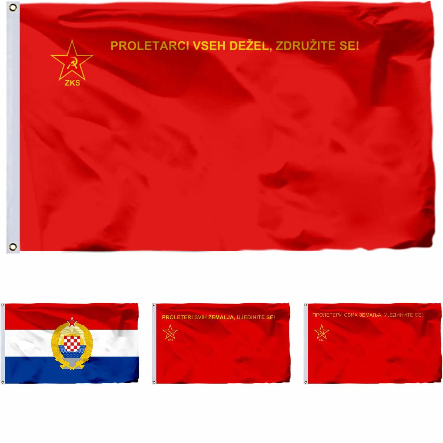 League of Communists of Yugoslavia Flag 2x3ft,SR Slovenia Party Flags 3X5FT Croatia Banners,21X14CM