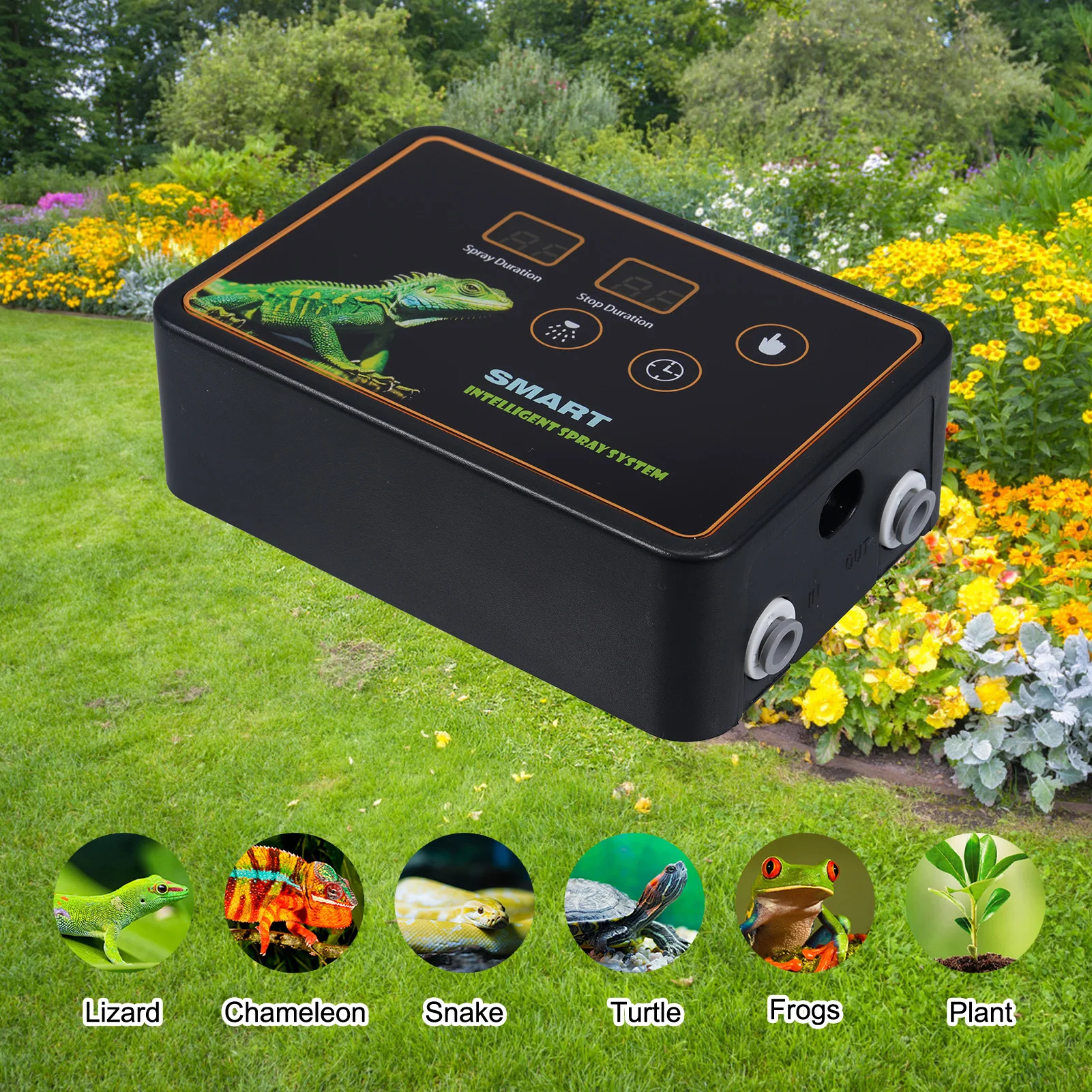 

Reptile Smart Misting System Intelligent Spray System 2pcs Spray Nozzles 360 ° Adjustment Hook Timed Spray for Tank Lizard Snake