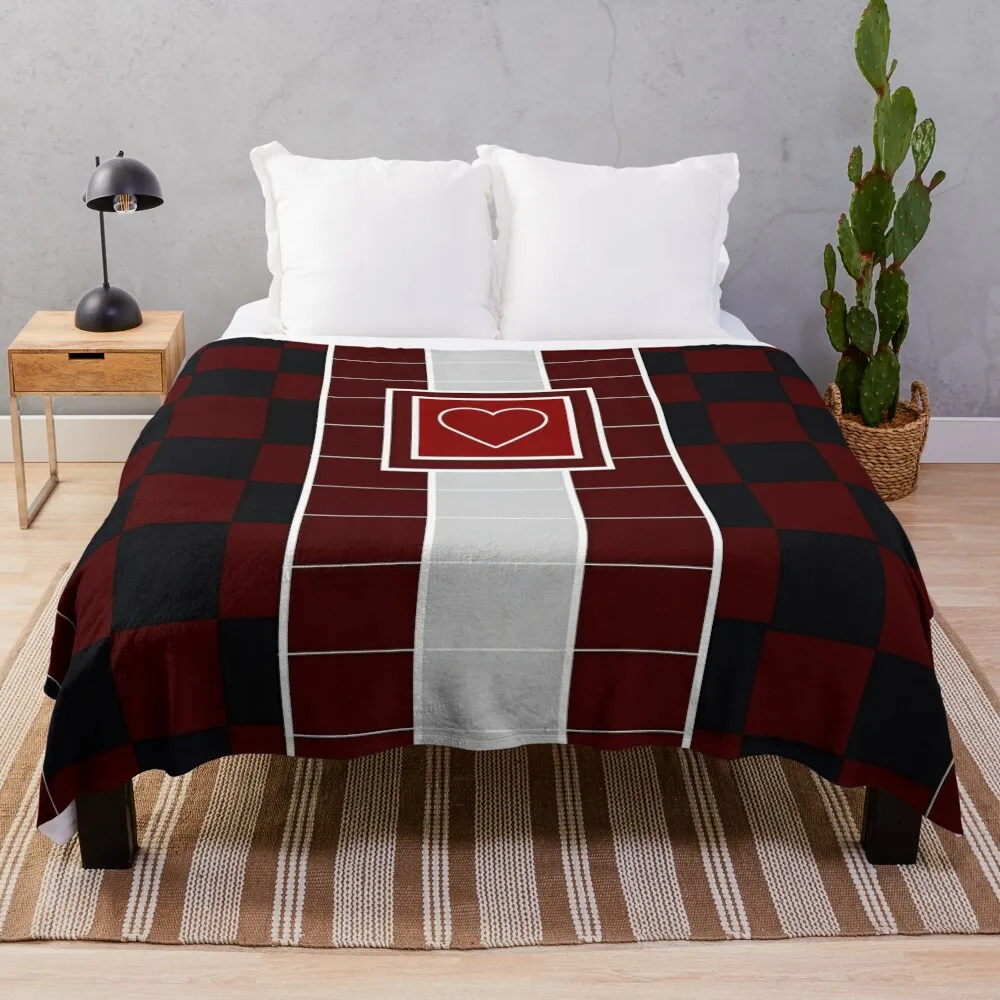 Pixelated Passions (black and burgundy check) Throw Blanket christmas decoration Cute Plaid bed plaid Winter beds Blankets