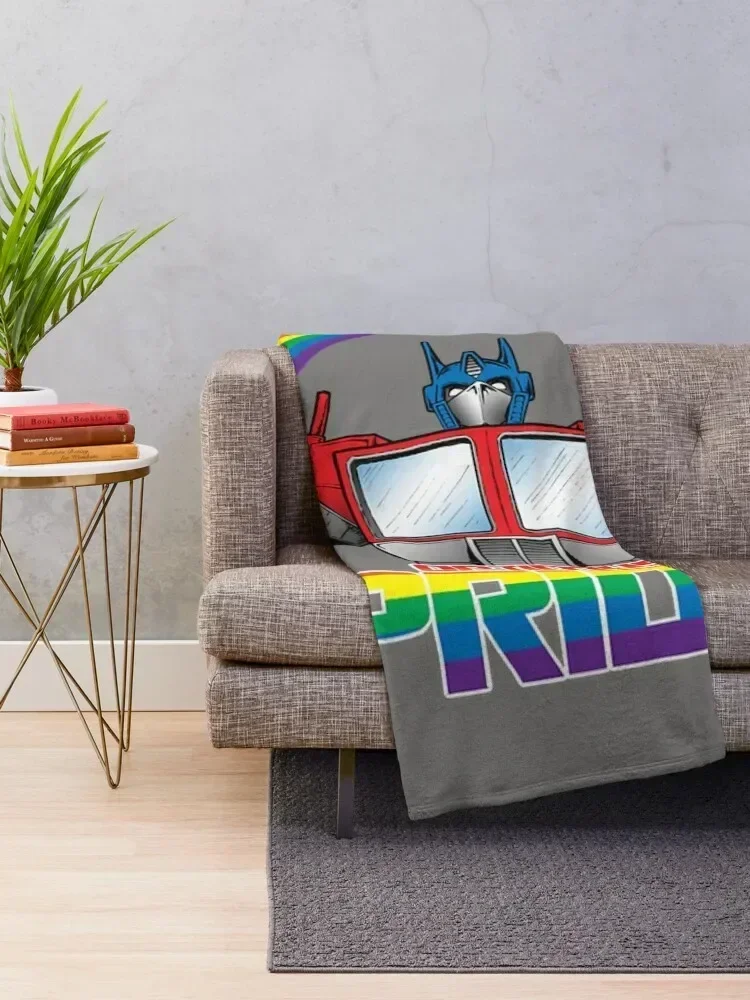 Optimus Pride Throw Blanket Stuffeds Plaid Bed covers Flannels Blankets