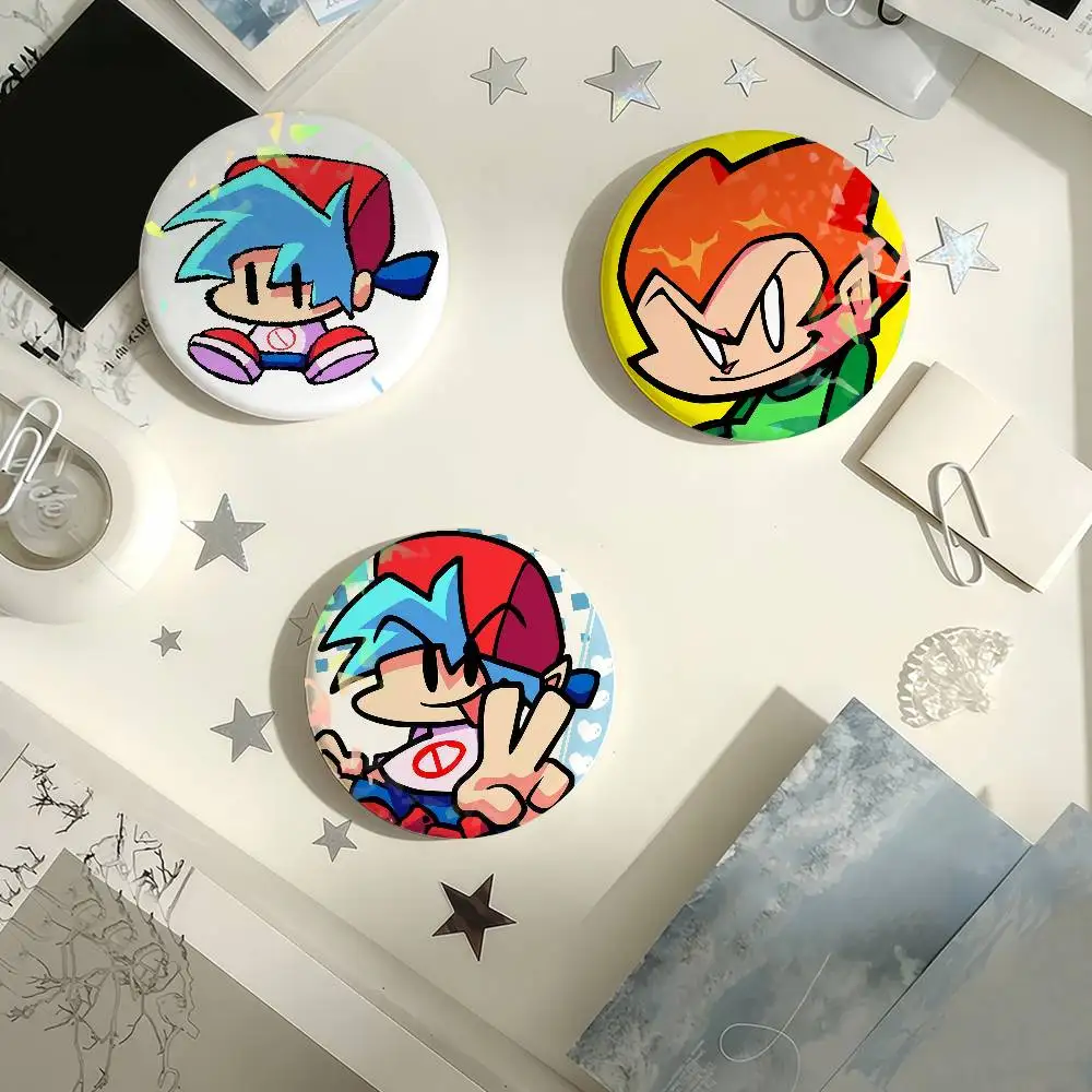 Juego F-Friday Night F-Funkin Pico Boyfriend insignia láser pines broches hechos a mano para mochila regalos bolsa decoración Fans coleccionar
